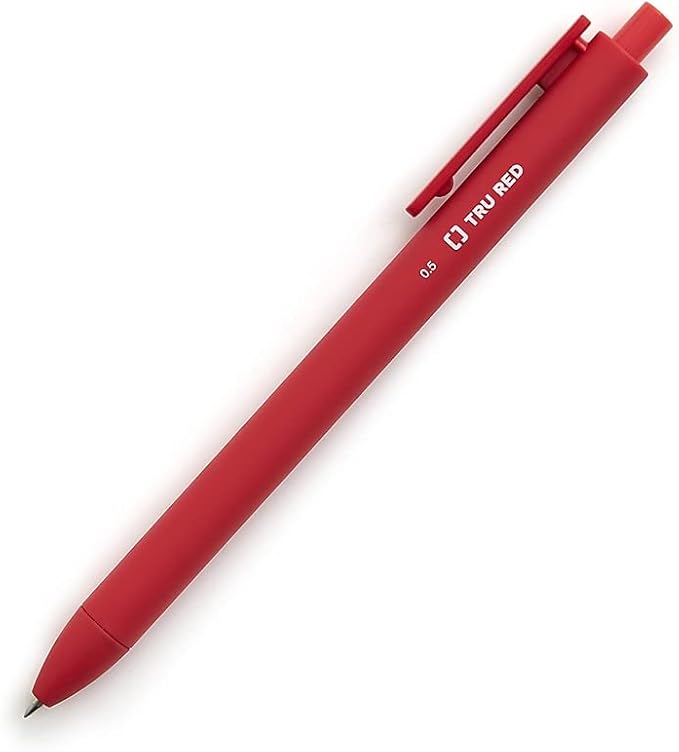 TRU RED Retractable Gel Pens, Fine Point 0.5mm, Assorted Ink Colors, 12 Pack – Quick‑Dry Pens for Color Coding & Notes
