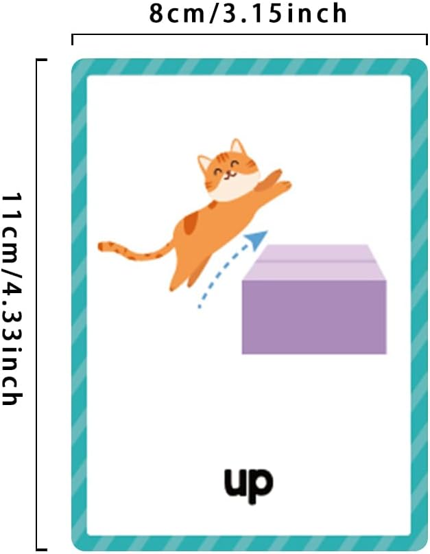 Lachilly Prepositions Flashcards: English Words, High Frequency, Beginning Reading, Kindergarten, Autism, Vocabulary Building, 10 Cards 18 Words