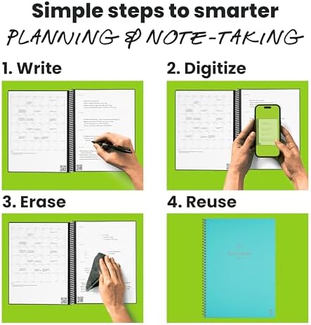 Rocketbook Fusion Hybrid Reusable Planner Notebook, Executive 6x8.8, Teal
