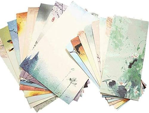 Retro A4 Stationery Paper and Envelopes Set,Letter Paper and Old Age Paper,Writing Paper and Printer Paper,32 Sheets Stationary Paper and 12 Envelopes(Retro)