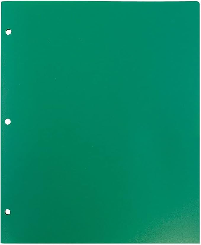 JAM PAPER Heavy Duty Plastic 3 Hole Punch Pocket Folders - Extra Tough School Folders - Assorted Primary Colors - 6/Pack