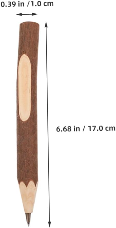 OSALADI Wooden Ballpoint Pens 10pcs 17cm Eco-friendly Biodegradable Tree Bark Writing Supplies Portable Multifunctional Office and School Journaling Pens