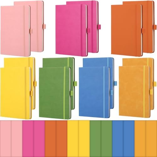 Laumoi 14 Pack Hardcover Lined Journal Notebooks Bulk,Fashion Color,A5