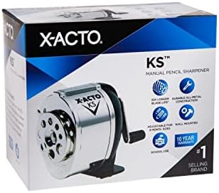X-ACTO KS Manual Pencil Sharpener, Mountable, Metal, Classroom, Teacher Supplies, Adjustable for 8 Pencil Sizes, 1 Count (Pack of 12)