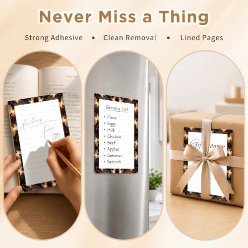 Lined Sticky Notes 4x6 in, 2 Pack Large Cute Notepads with Lines, Bright Post Memo Note Pads Big Rectangular Sticky Notes for Office Gold Butterfly