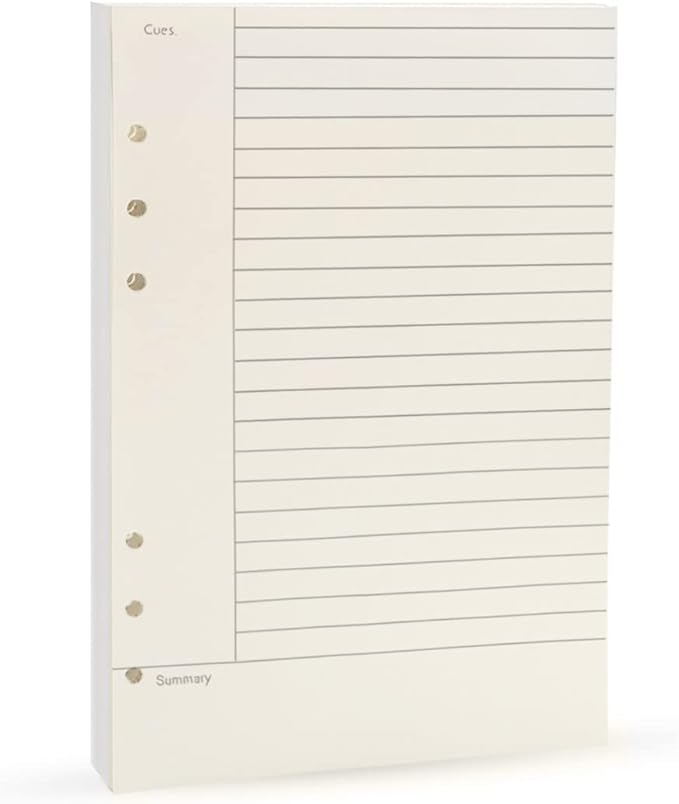 A5 6 Ring Binder Refill Paper, 2023 Planner Inserts for Filofax 6 hole binders,45 sheets(90pages) per pack, refills with line, Harphia(A5 5.59 x 8.27'',Cornell)
