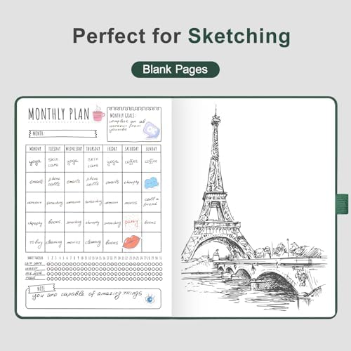 AHGXG Blank Journal Notebook, 160 Pages, A5 Medium Size (5.7'' x 8.3'')