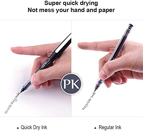 WRITECH Liquid Ink RollerBall Pens Quick Dry Ink 0.5 mm Extra Fine Point Pens 8 Pcs Rollering Pens Assorted Colors Ink for Writing, Taking Notes & Sketching (Multicolor)