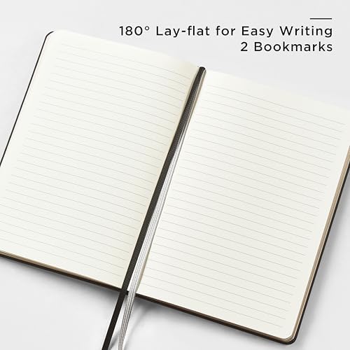 &And Per Se Lined Journal and Pen Set (3 Packs), A5 Leather Hardcover Notebook with Pen & Stationary Set, 160 Pages 100GSM Thick Ruled Paper Journal for Business Work Writing (Black)