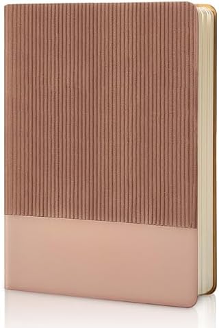 Lined Journal Notebook for Work College Ruled Note Book 5.79"x8.27" A5 PU Leather Daily Journaling 216 Pages for Women Men Writing Home School Supplies Business (Dark Pink)