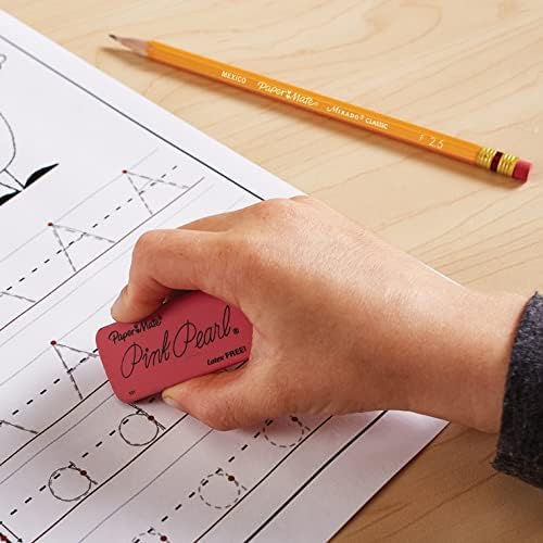 Paper Mate Pink Pearl Erasers, Large, 3 Count (Pack of 2)