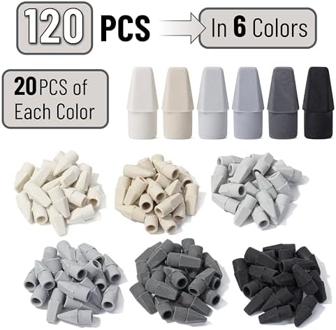 Mr. Pen- Pencil Erasers Toppers, 240 Pack, Colorful, Latex Free, No Smudge