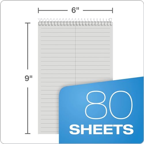Tops Prism Steno Books, 6" x 9", Gregg Rule, Gray Paper, 80 Sheets, Perforated, (80274) | (Pack of 24)