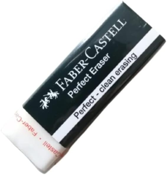 Faber-Castell Extra Soft Large White Pencil Eraser Set, Dust Free Excellent Clean Erasing for School Kids Art Drawing Office, 2.45x0.9x0.5 Inches (Pack of 5)
