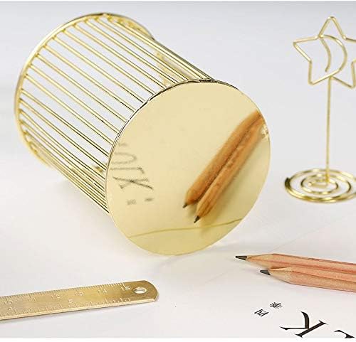 HSYMQ Gold Metal Pen Holder for Desk, Makeup Brushes Cup, Pencil Holders, Office&Home Organizer