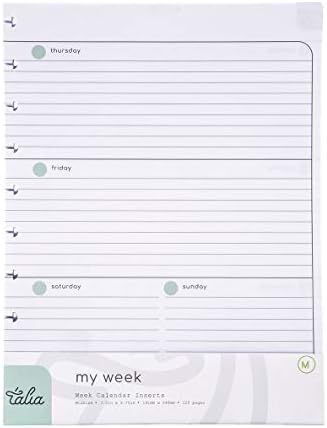 Talia Discbound Notebook Refills (Horizontal Undated Layout, Midsize (7.5in x 9.75in))