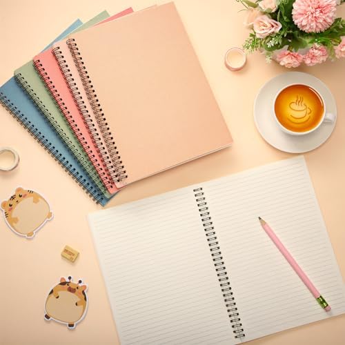 Fuutreo 6 Pack Spiral Notebook 10.5x7.45 Notebook,Retro Series,Classical