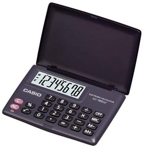 Casio Lc-160lv-bk-w Portable Type Calculator with 8-digit Extra Big Display Cover Folds a Full 360 Degrees