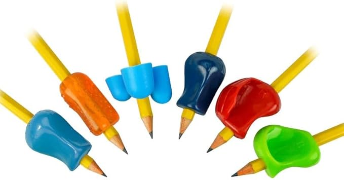 The Pencil Grip Premium Pencil Grips Assortment Pack, Universal Ergonomic Writing Aid For Righties And Lefties, Colorful Grippers, Includes 6 Different Grips, Assorted Colors, 6 Count - PGP-006