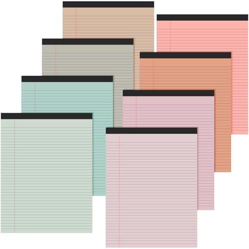 Fuutreo 8 Pcs Legal Pads 8.5 x 11 Colored Note Pads, Bohemian Color