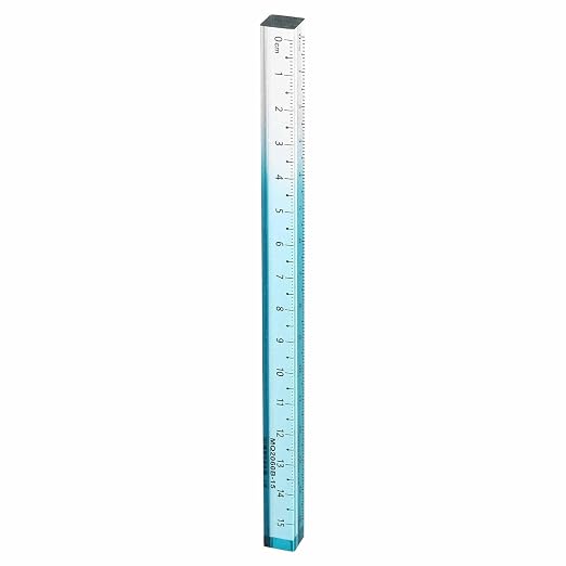 HARFINGTON Acrylic Clear Straight Rulers 15cm Metric Transparent Gradient Three-Dimensional Plastic Ruler Square Cube Measuring Tool for Classroom Office, Sky Blue