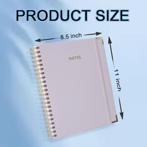 Hardcover Spiral Five Subject Notebook, Multi Subject Notebooks, Purple