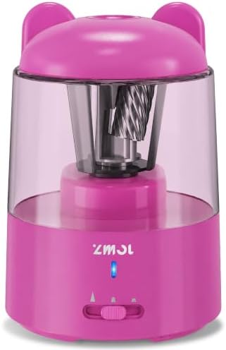 ZMOL Rechargeable Electric Pencil Sharpener for Colored Pencils Pink