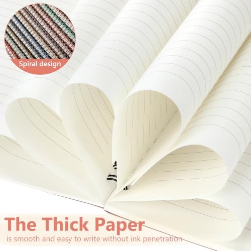 Fuutreo 12 Pcs Spiral Notebook for Work A5 8.3 x 5.7 Inch College Ruled Spiral Journal Notebook Kraft Cover Ruled Paper, 12 Color, 60 Sheets, 120 Pages for Office School(Soft Color,Classic)