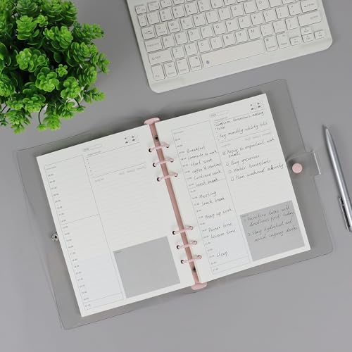MultiBey A5 Daily Planner Refill Paper, 120GSM 6-Ring Inserts, 80 Sheets