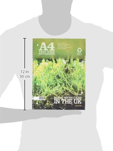 Silvine A4+ Premium Recycled Wirebound Notebook, Lined with margin, 120 pages of 100% Recycled Paper. Ref R102 [Pack of 5]