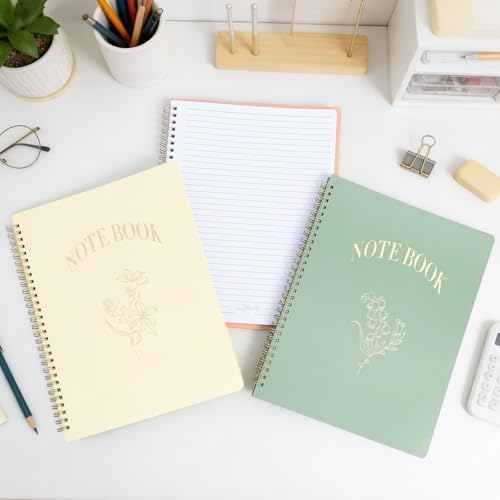 M&G Spiral Notebook Set of 3, Large Cute College Ruled Journal for Women, 100 Pages A4 8 x 10.5 Lined Page for Work, School & Note Taking