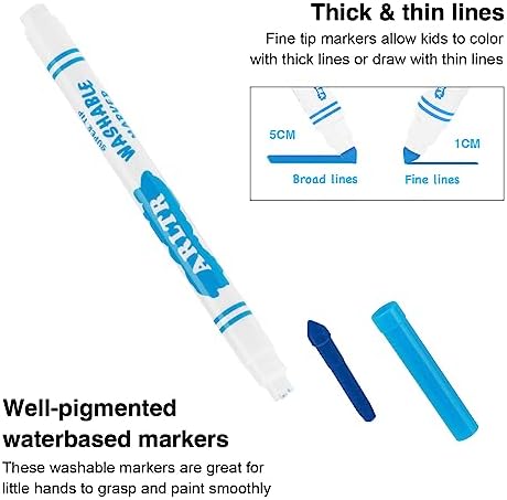 ARLTR Washable Markers Bulk, Bulk Pack of 320 in 16 Vibrant Colors with Super Tip - Perfect for Kids' Classrooms & Teachers