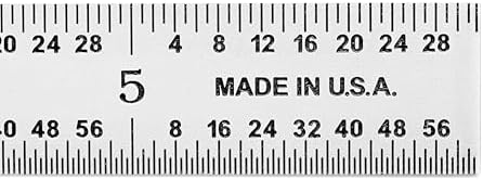 PEC Tools 6" Metal Ruler, Flexible, 4R Graduation, Precision Measuring Tool