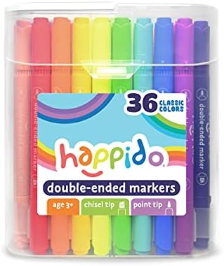 International Arrivals Happido Double-Sided Markers for Kids, Set of 36