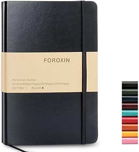Journal notebook (A5-Lined, Black Color),192 Pages, Medium 5.7X8.3 inches - 80 gsm Thick Paper, Hardcover