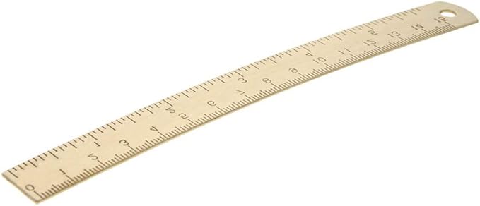 Utoolmart Brass Straight Ruler, 15cm / 5.9-inch Double-Sided Scale Ruler, Measuring Tool for Engineering Office Architect and Drawing