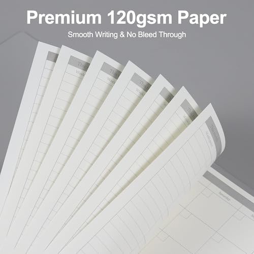 MultiBey 120GSM Weekly & Monthly A5 Planner Refills, 160 Sheets/320 Pages