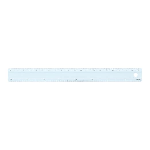 HARFINGTON Metal Straight Ruler 8 Inch(20cm) Metric Aluminum Alloy Measuring Rulers Scale Tool with Hole for Measure Study Reading Classroom Office, Light Blue
