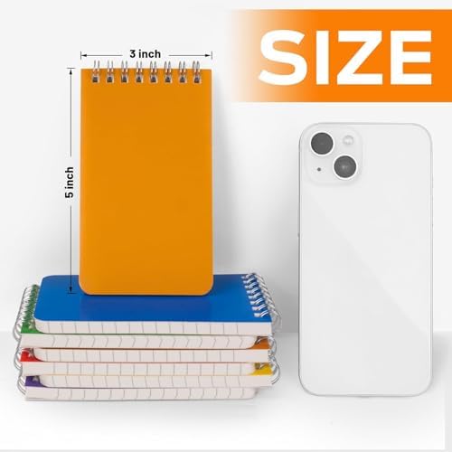 Pocket Notebook 3x5 Inch, 42Packs Mini Top Bound Spiral Notepads Bulk | Memo Pads 6 Colored 60Sheets/120Pages (80GSM), Small Notepads for Listing, Planning, Note Taking