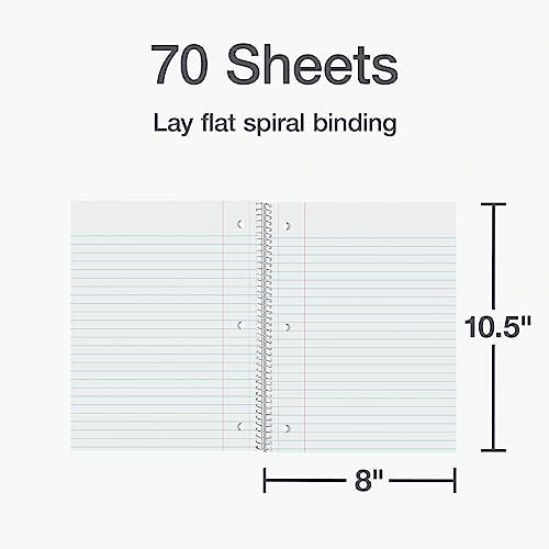Oxford Spiral Notebook Bulk 12 Pack, 1 Subject, College Ruled, Black