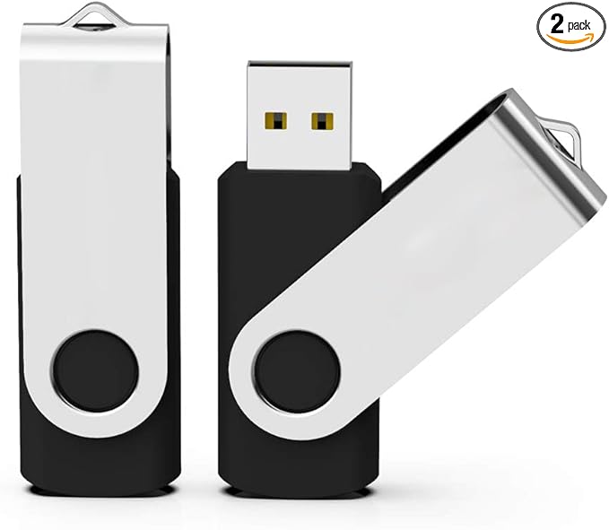 Aiibe 2 Pack 8GB USB Flash Drive 8GB Flash Drives USB 2.0 Thumb Drive Memory Stick Zip Drives Bulk (Black)