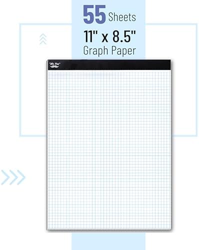 Mr. Pen- Graph Paper Pad, 8.5x11 Inches, 4x4 (4 Squares per Inch) (Pack of 2)