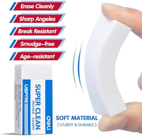 Deli Pencil Erasers, Pencil Eraser, 72 Pack