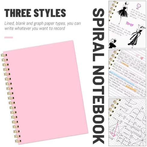 Blank Spiral Notebook B5 Pink Hardcover Sketch Book unlined Journal 7x10