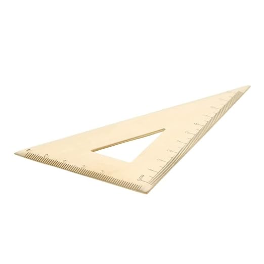 Utoolmart Triangle Ruler, 10cm / 3.9-inch Brass Right Angle Ruler, Protractor, Measuring Tool for Drafting Drawing Learning Math Geometry Ruler