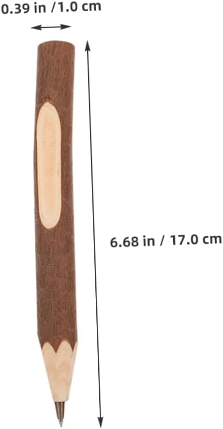 Ciieeo 10pcs Tree Bark Texture Wood Ballpoint Pens 17cm Small Portable Writing Pens Biodegradable for Office and School Use