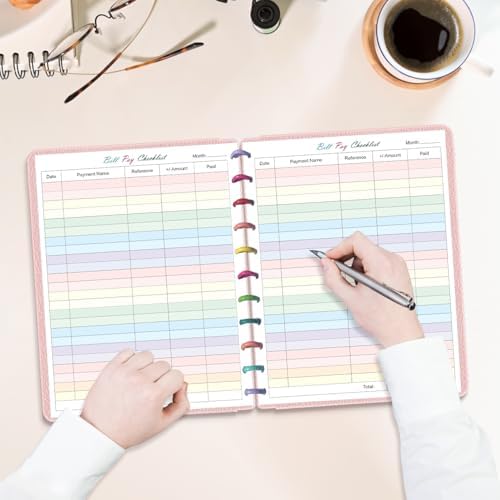 (2-Pack) A4 TUL Bill Payment Checklist Refills - 100 Sheets/200 Pages Letter Size Monthly Budget Forms for 11-Disc Discbound Budget Planners, 8.5" x 11"