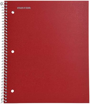 Mintra Office Durable Spiral Notebooks, 1 Subject, (Arctic Ice, Chili Oil, Green Olive, College Ruled 3pk)