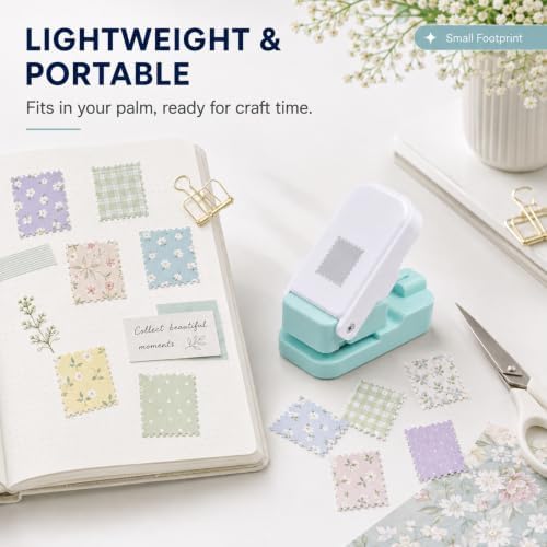 CYFUN DESIGN 2 Pcs Stamp Punch, 1x0.8 inch Postage Stamps Punch, Stamp Cutter, Stamps Shaped Paper Punches, Craft Cutter Hole Puncher for Scrapbooking Journaling Card Making Junk Journal Supplies