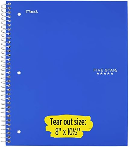 Five Star Wirebound Notebook, 1-Subject, 100-Count, Wide Rule, Royal Blue (72023)